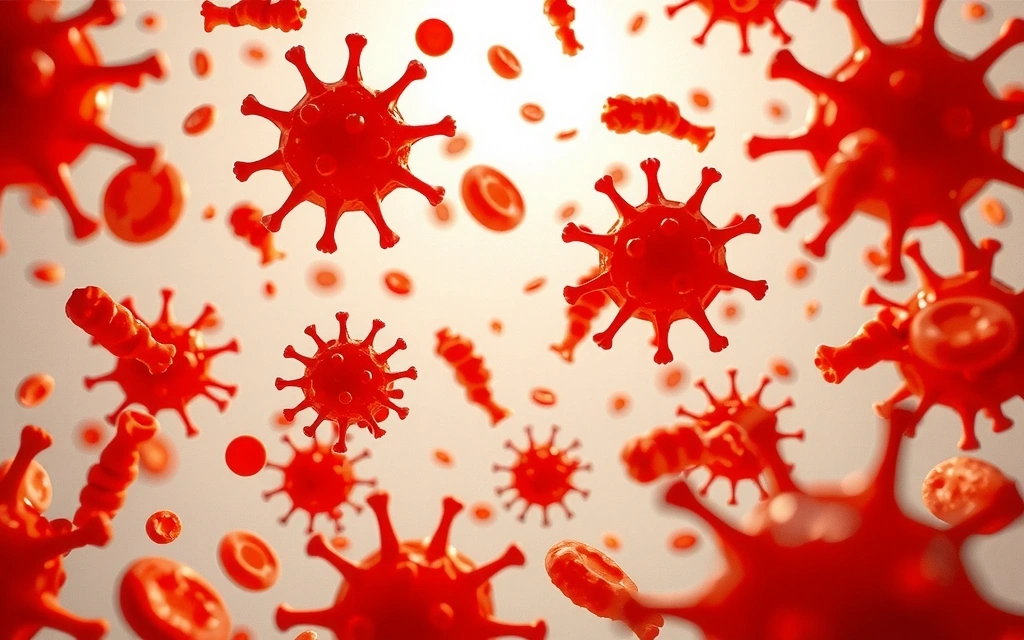 Microscopic view of immune cells